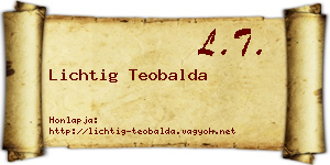 Lichtig Teobalda névjegykártya